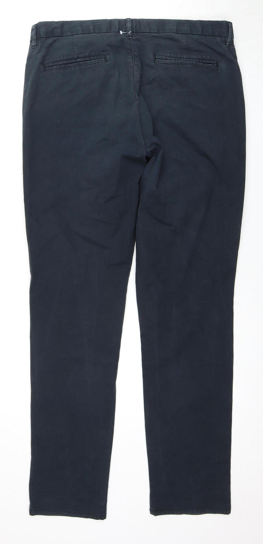 Next Men's Blue Slim Fit Chino Trousers, Size L
