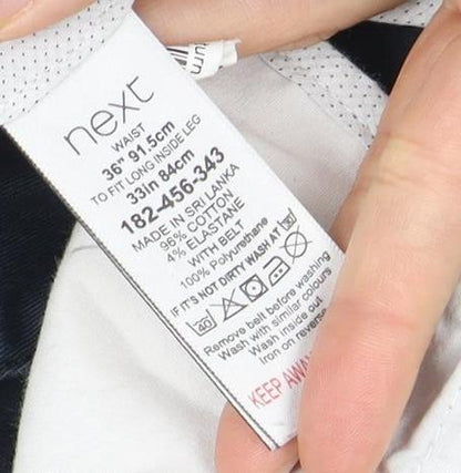 Next Men's Blue Slim Fit Chino Trousers, Size L