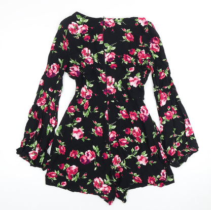 AX Black Floral Playsuit Women S Spring/Summer