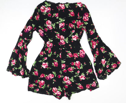 AX Black Floral Playsuit Women S Spring/Summer