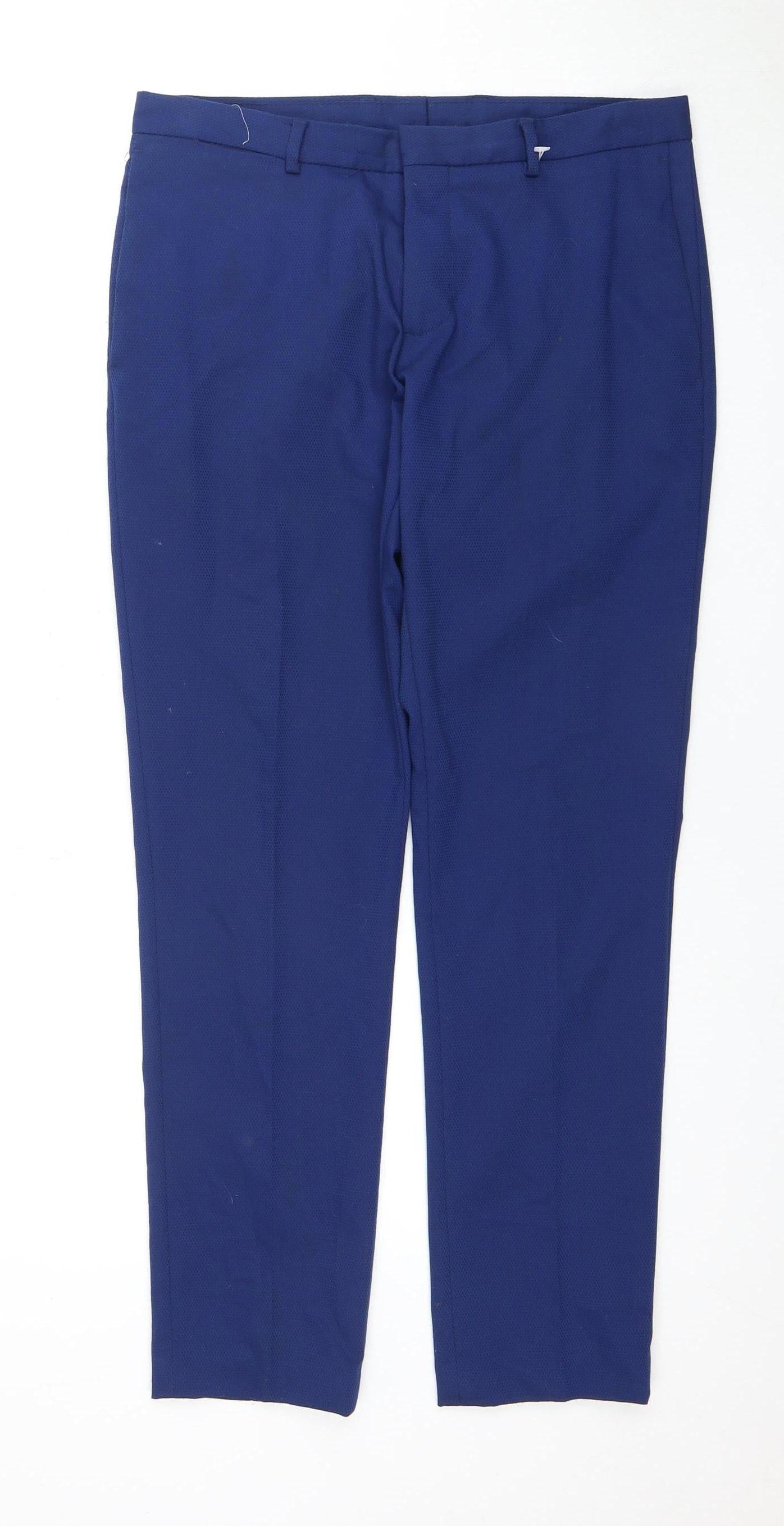 Unisex Adultss UK Size 10 Zara Slim Fit Casual Blue Trousers