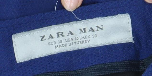 Unisex Adultss UK Size 10 Zara Slim Fit Casual Blue Trousers
