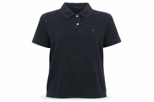 Womens UK Size XL Tommy Hilfiger Black Basic Polo