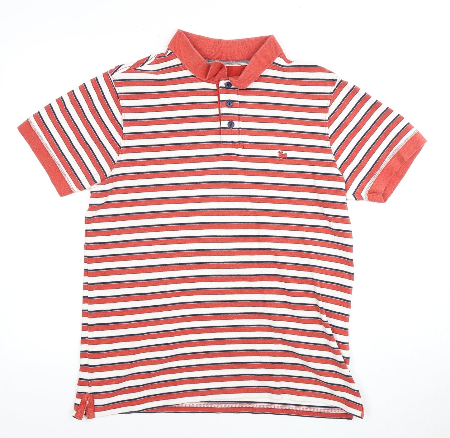 Jasper Conran Men's Red Striped Polo, Medium, Casual Shirt