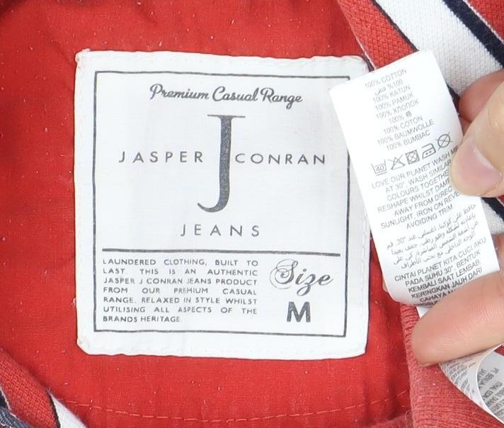 Jasper Conran Men's Red Striped Polo, Medium, Casual Shirt