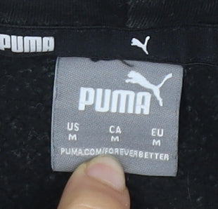 Puma Unisex Black Pullover Hoodie, M, Casual Style
