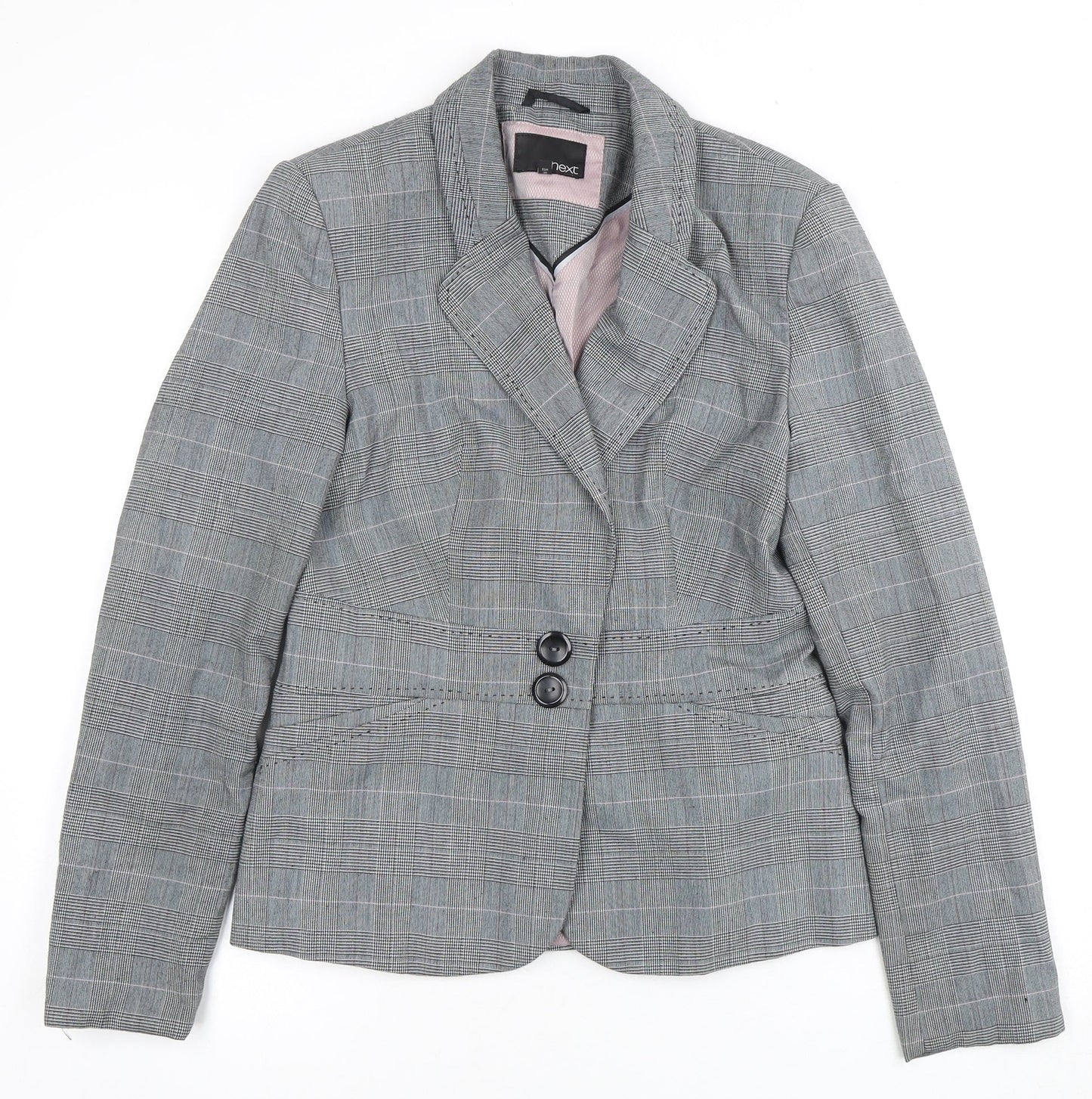 Next Women's Grey Plaid Blazer - Size 10