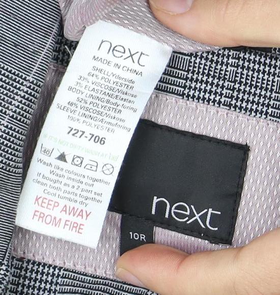 Next Women's Grey Plaid Blazer - Size 10