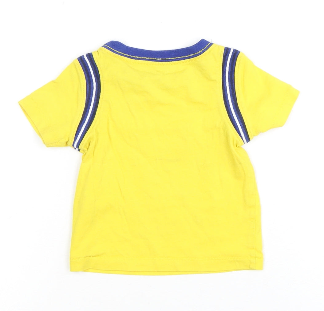 Tommy Hilfiger Baby T-Shirt, Yellow, 6-9 Months, Sports Style