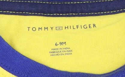 Tommy Hilfiger Baby T-Shirt, Yellow, 6-9 Months, Sports Style