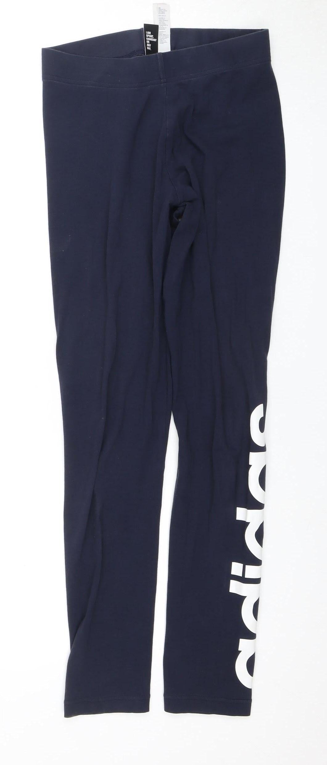 Womens UK Size XS adidas Slim Fit Track Pants Blue Leggings