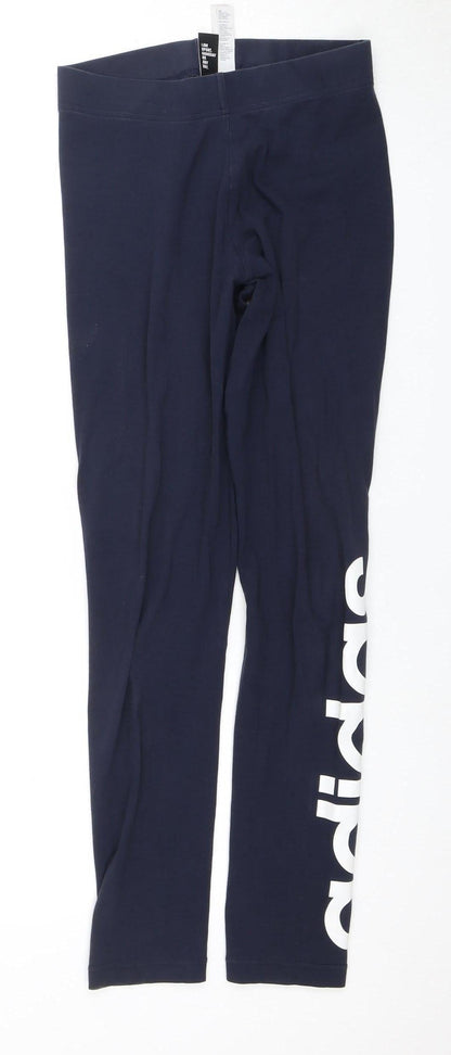 Womens UK Size XS adidas Slim Fit Track Pants Blue Leggings