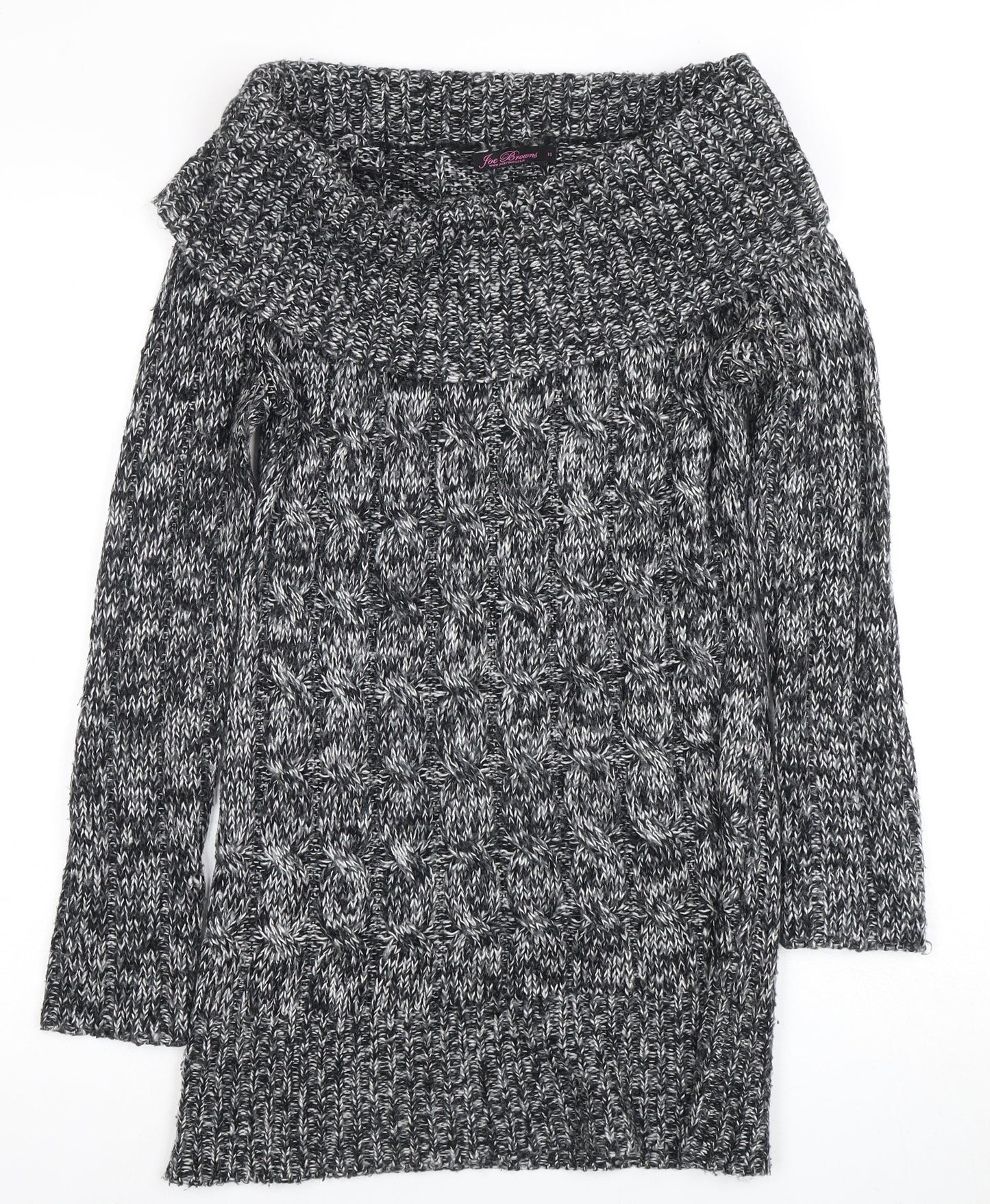 Joe Browns Women's Grey Cowl Neck Chunky Knit Jumper