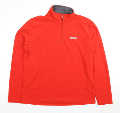 Mens UK Size L Regatta Red 1/4 Zip Sweatshirt