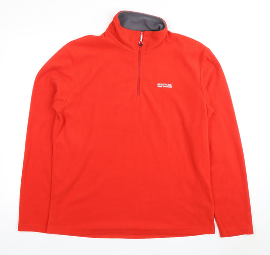 Mens UK Size L Regatta Red 1/4 Zip Sweatshirt