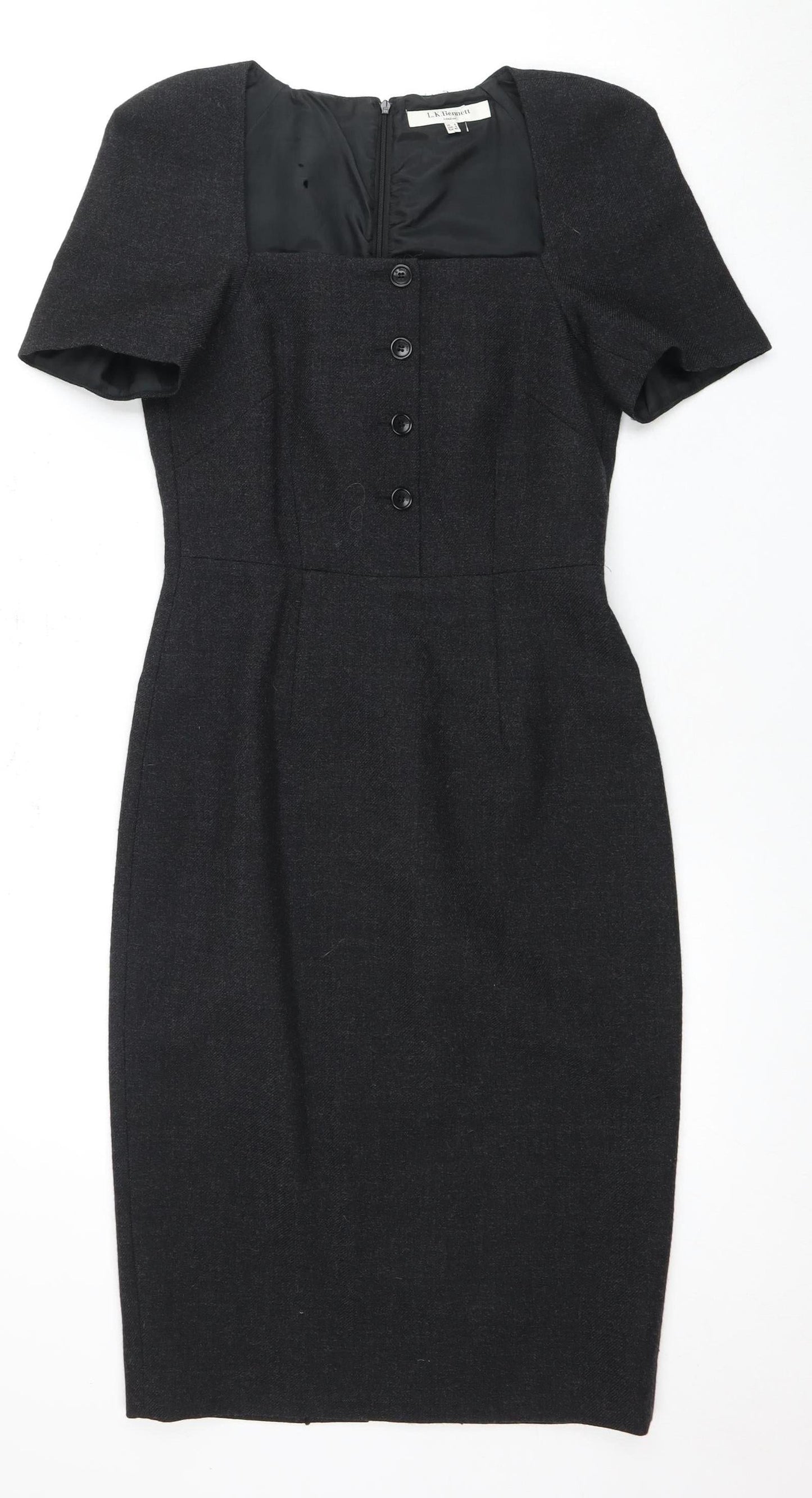 L.K. Bennett Women's Black Wool Sheath Dress Size 8