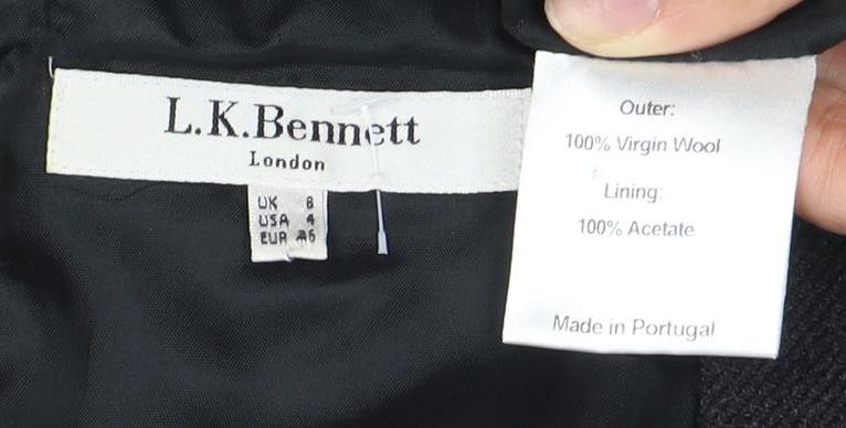 L.K. Bennett Women's Black Wool Sheath Dress Size 8