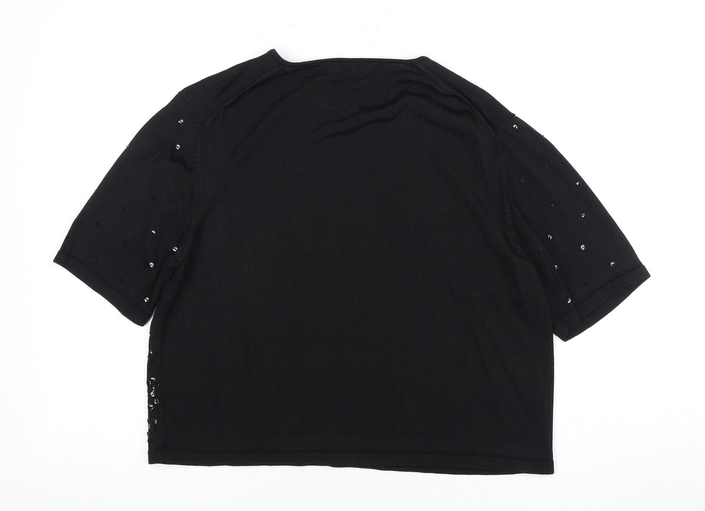 Womens UK Size L Viyella Black Basic Blouse