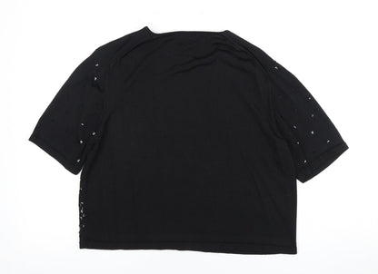 Womens UK Size L Viyella Black Basic Blouse