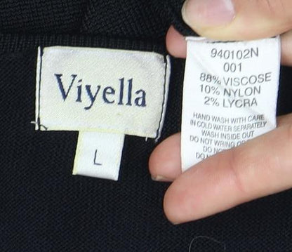 Womens UK Size L Viyella Black Basic Blouse