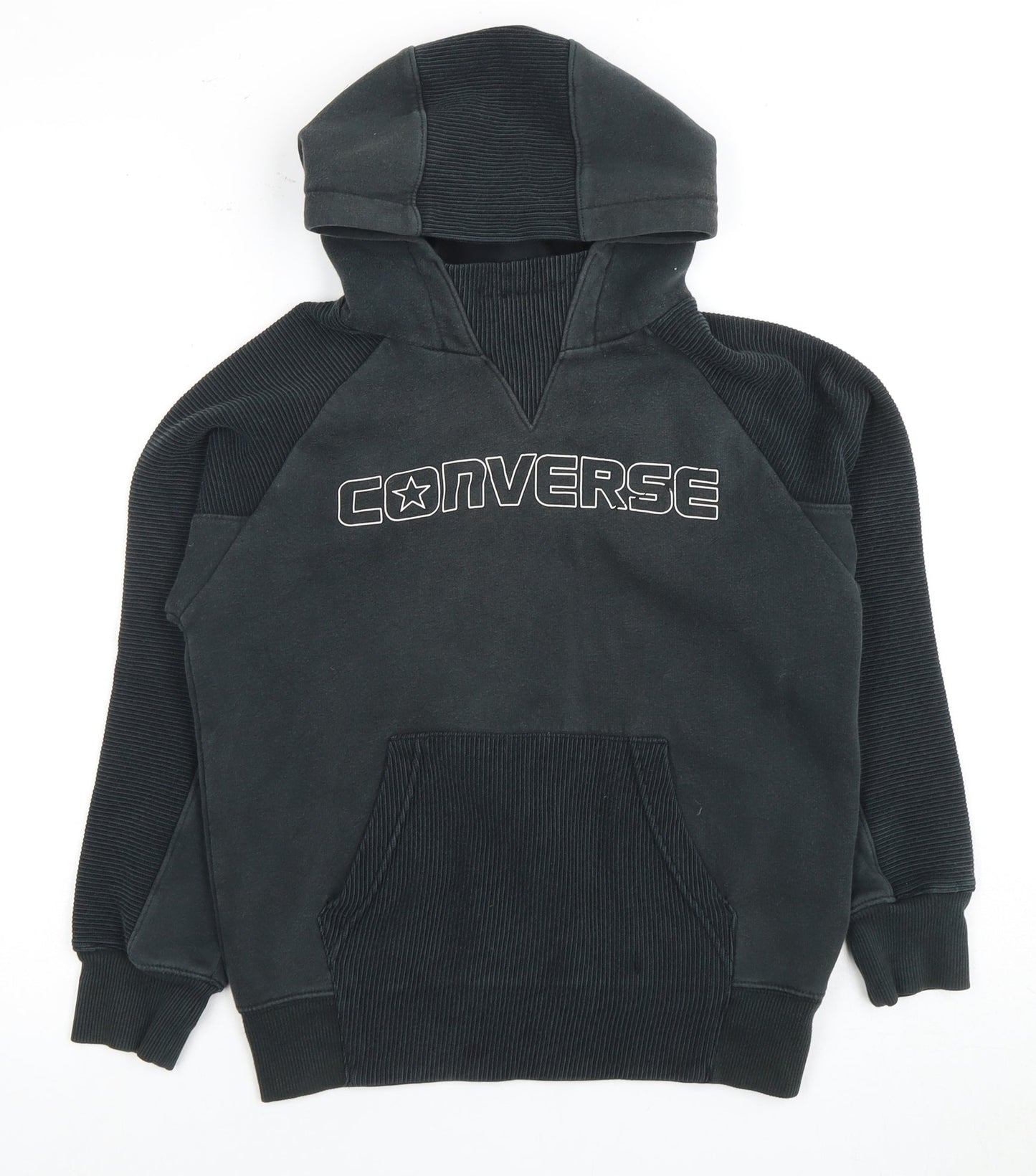Converse Boys Black Pullover Hoodie, Logo Accent, Size L