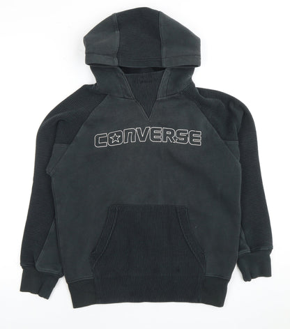 Converse Boys Black Pullover Hoodie, Logo Accent, Size L