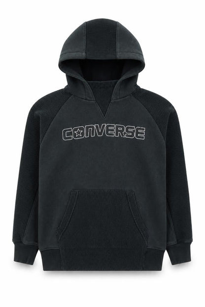 Converse Boys Black Pullover Hoodie, Logo Accent, Size L