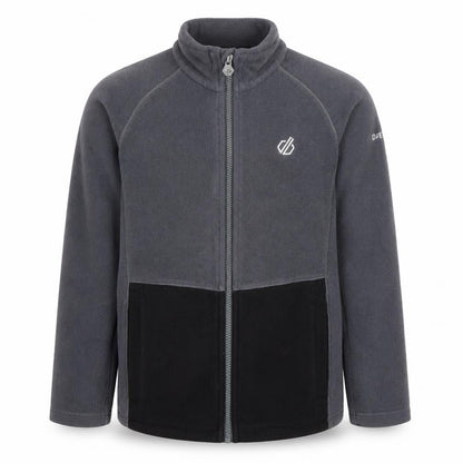 Front view of Dare 2b boys’ grey fleece jacket, size 9-10, years