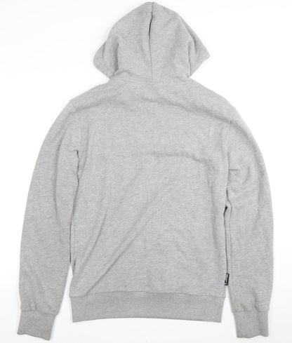 SuperDry Men's Grey Pullover Hoodie S - Logo Accent