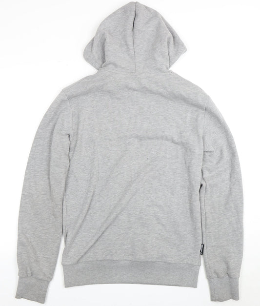 SuperDry Men's Grey Pullover Hoodie S - Logo Accent