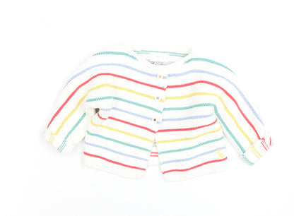 Joules Unisex Baby Multicoloured Striped Cotton Cardigan 0-3M