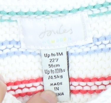 Joules Unisex Baby Multicoloured Striped Cotton Cardigan 0-3M