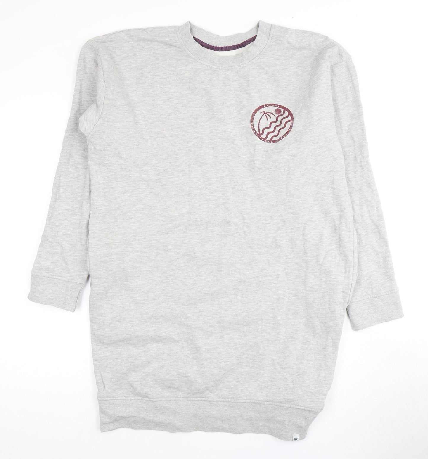 Animal Women's Grey Long Sleeve Casual Dress Size 10