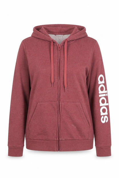Womens UK Size M adidas Red Full Zip Hoodie