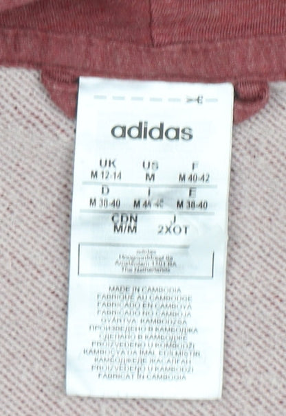 Adidas Women's Red Hoodie, M, Full Zip, Logo