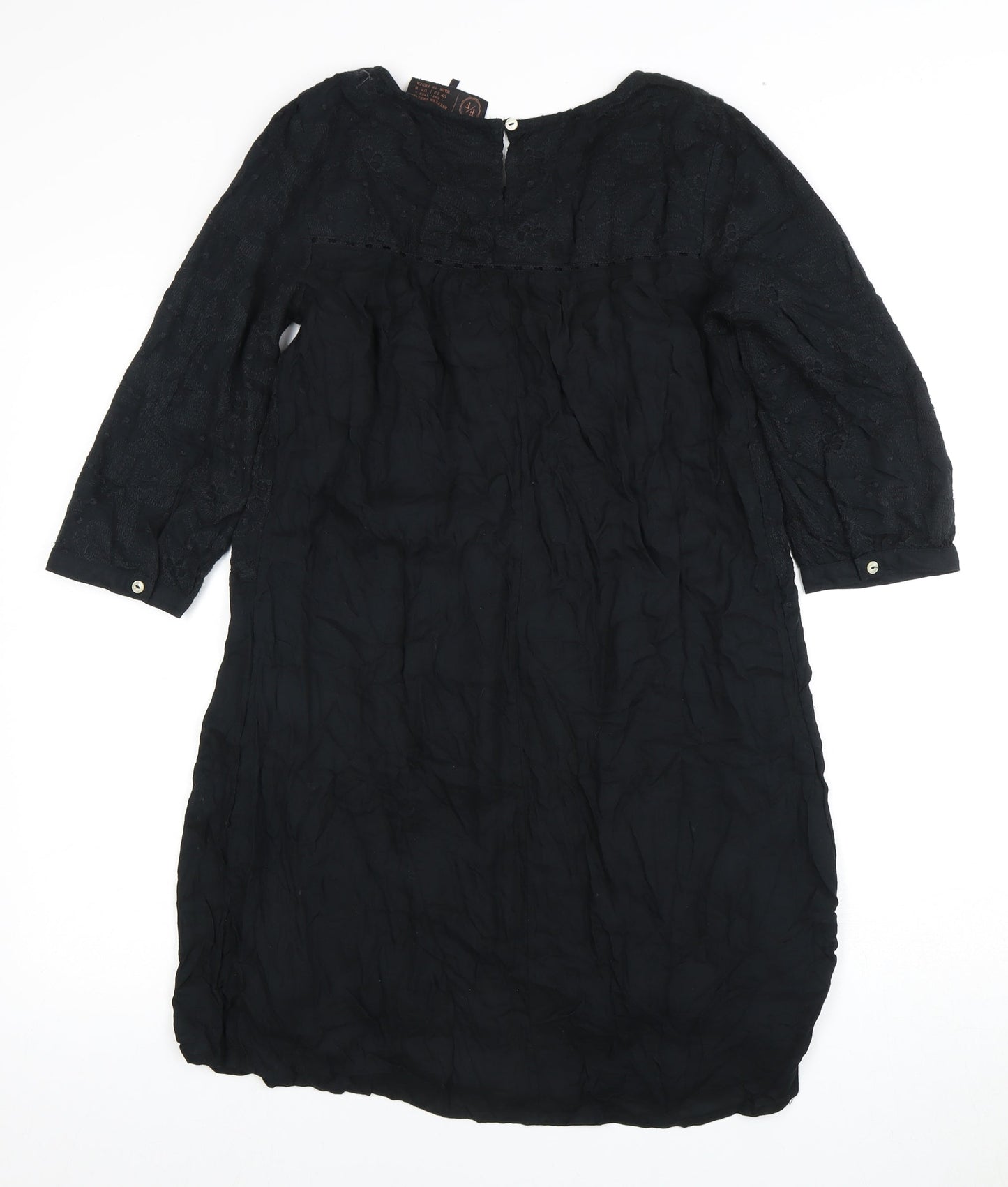 F F Women’s Black 3/4 Sleeve Dress, Size 12