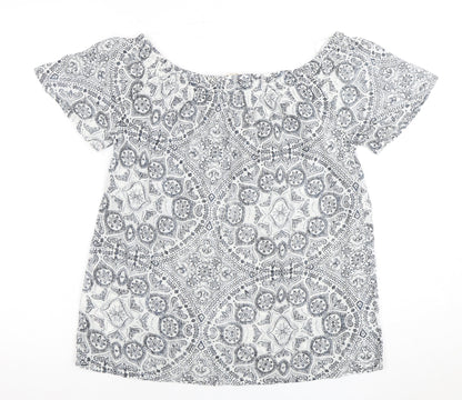 Womens UK Size 10 Fat Face White Basic Blouse