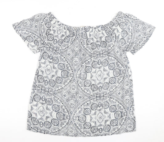 Womens UK Size 10 Fat Face White Basic Blouse