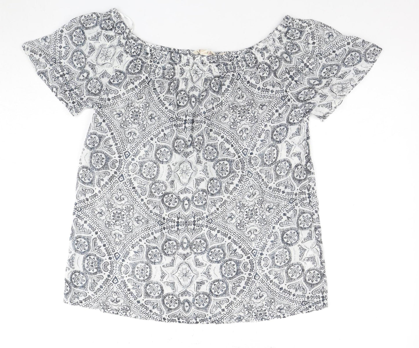 Womens UK Size 10 Fat Face White Basic Blouse