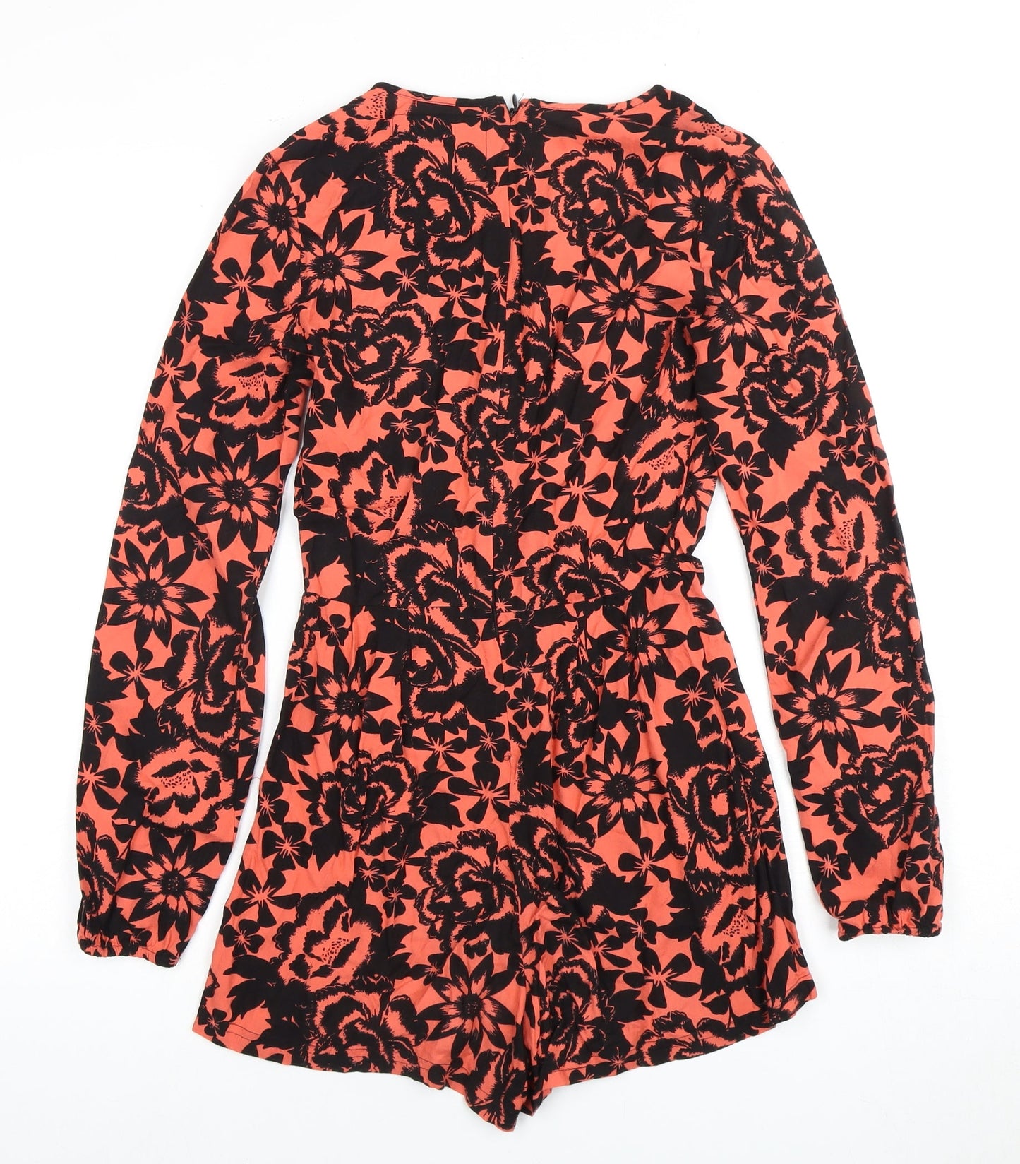 Superdry Women's Black Floral Playsuit XXS Long Sleeve