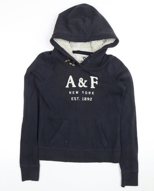 Abercrombie & Fitch Women's Black Logo Pullover Hoodie S