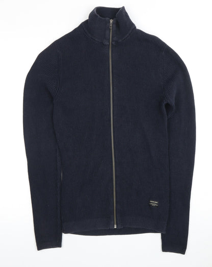 Jack & Jones Men's Blue Full Zip Jumper Size S