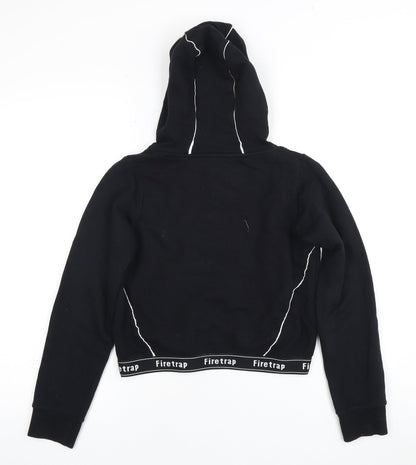 Firetrap Girls Black Pullover Hoodie 11-12 Years Logo Accent
