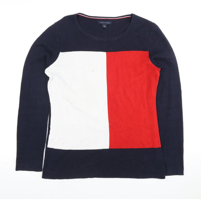 Womens UK Size M Tommy Hilfiger Multicoloured Jersey T-Shirt