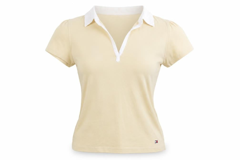 Womens UK Size M Tommy Hilfiger Beige Basic Polo