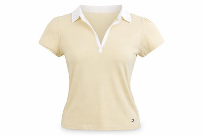 Womens UK Size M Tommy Hilfiger Beige Basic Polo