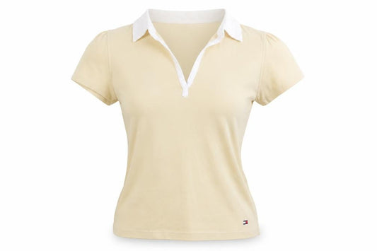 Womens UK Size M Tommy Hilfiger Beige Basic Polo
