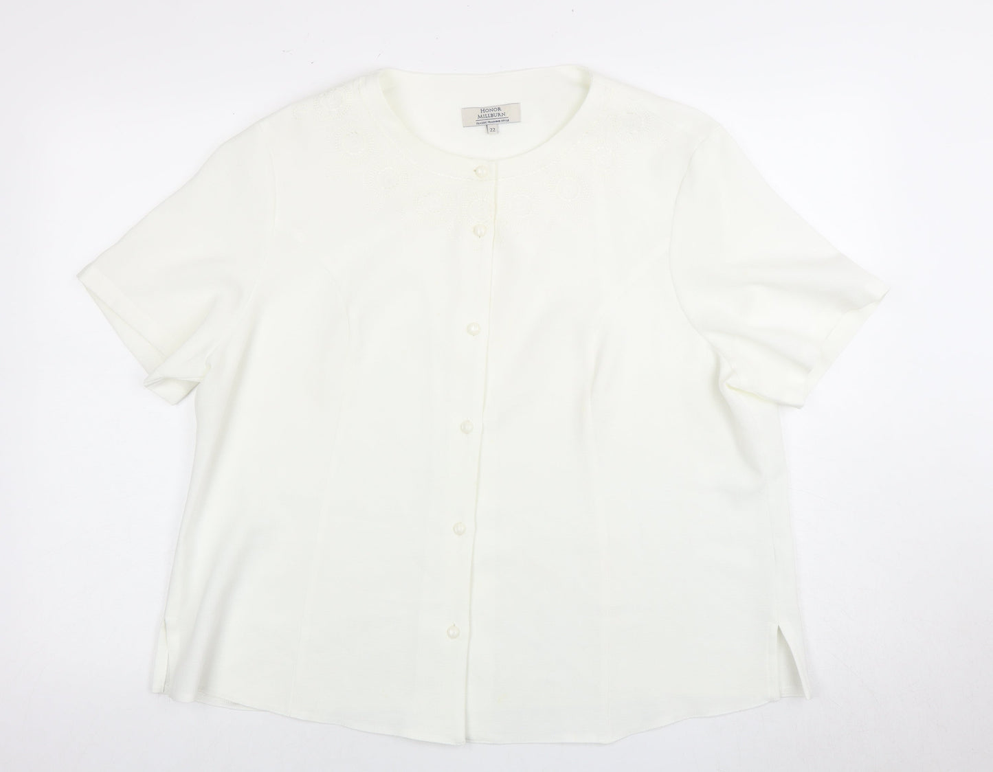 Womens UK Size 22 Honor Millburn White Classic Button-Up