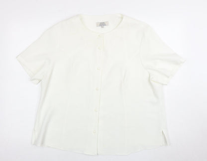 Womens UK Size 22 Honor Millburn White Classic Button-Up