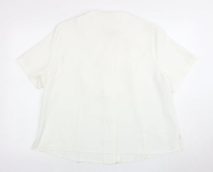Womens UK Size 22 Honor Millburn White Classic Button-Up